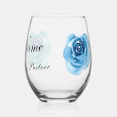 Elegante Bloemen Roos Bruid Bruidegom Verjaardag H Wijnglas Zonder Voet (Links)