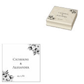 Elegante Bloemen Rustieke Boho Wedding Rubberstempel (Gestempeld)