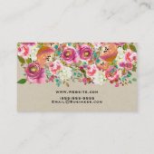 Elegante Bloemen Rustieke Chic Kraft Glam Custom Visitekaartje (Achterkant)