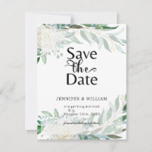 Elegante Bloemen Save The Date Kaart