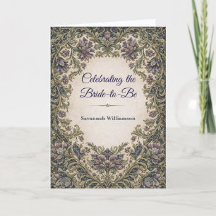 Elegante Bloemen Schotse Bruiloft Shower Kaart