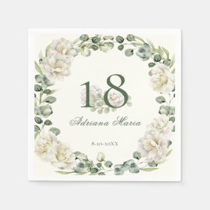 Elegante bloemen servetten voor 18e verjaardag