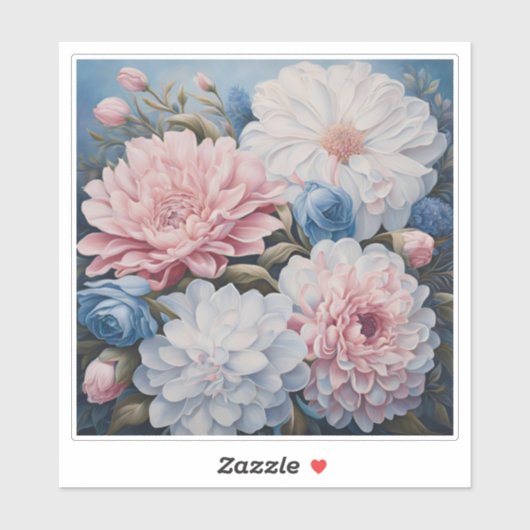 Elegante bloemen Sticker (Vel)