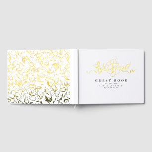 Elegante bloemen tekenen bruiloft gastenboek