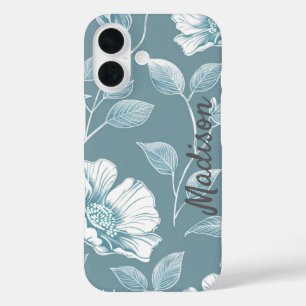 Elegante Bloemen Telefoonhoes met Naam iPhone 16 Hoesje