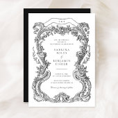 Elegante Bloemen Toile Lijst bruiloft Kaart