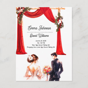 Elegante bloemen trouwkaart – Romantisch Briefkaart