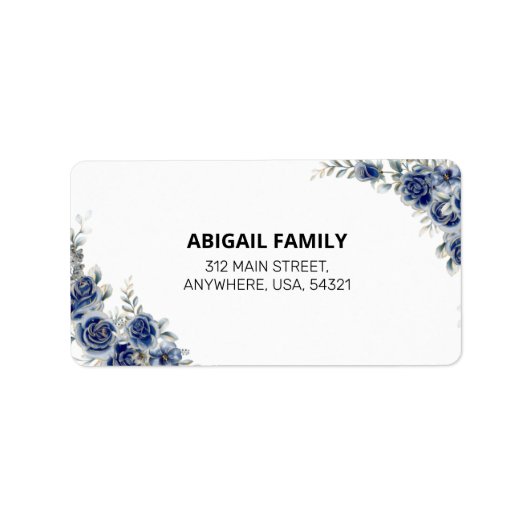 Elegante Bloemen Uitnodiging van de bruiloft Adres Etiket (Voorkant)