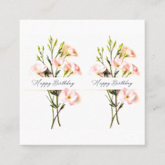 Elegante Bloemen Verjaardag Hand geschreven tekst Vierkante Visitekaartje