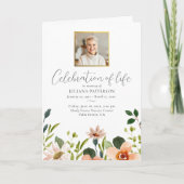 Elegante Bloemen Viering van het Leven Foto's Begr Programma (Voorkant)