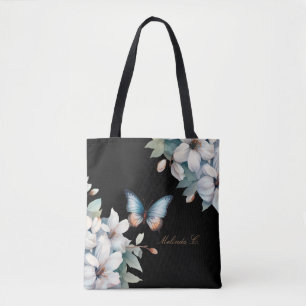Elegante Bloemen Vlinder Moederdag Canvas tas