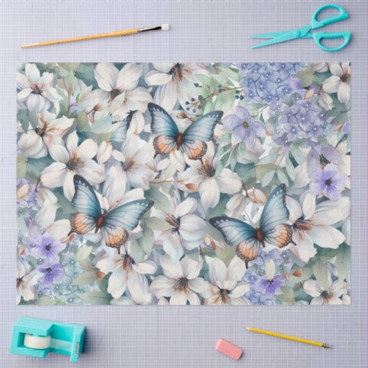 Elegante Bloemen & Vlinders Decoupage Tissuepapier (Craft)