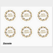 Elegante Bloemen Vrolijk Kerstfeest | Sticker Seal (Vel)