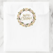 Elegante Bloemen Vrolijk Kerstfeest | Sticker Seal (Tas)