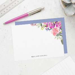 Elegante Bloemen Waterverf Bloemstuk  Notitiekaartje