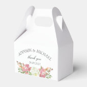 Elegante Bloemen Waterverf bruiloft wit Bedankdoosjes (Voorkant Zijde)