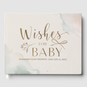 Elegante Bloemen Wensen voor Baby shower Gastenboe Gastenboek