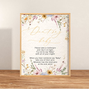 Elegante bloemen wilde bloemen zeggen niet Baby Po Poster