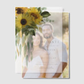 Elegante Bloemen Zonnebloemen Huwelijk Save The Da Vellum Uitnodigingen (Offset (Koppel))