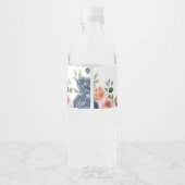 Elegante Bloemenaquarel Waterfles Etiket (Achterkant)