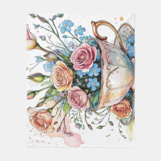 Elegante bloemenboho Fleece Deken