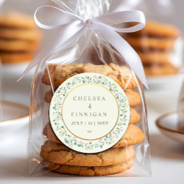 Elegante Bloemenboog bruiloft Ronde Sticker