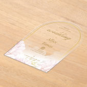 Elegante Bloemenboog Huwelijksuitnodiging op Acryl Acryl Uitnodigingen (Laagn)