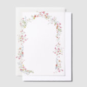 Elegante bloemenboog lente bruiloft overlay vellum uitnodigingen (Offset)