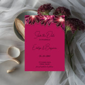 Elegante bloemenbordeaux save the date