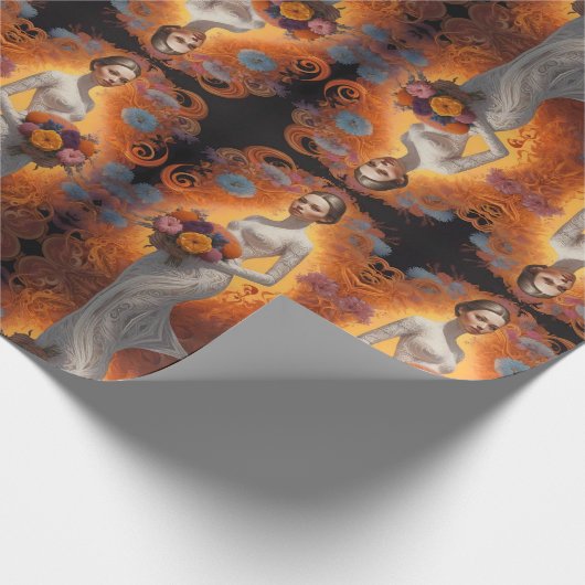 Elegante Bloemenbruid bruiloft Collectie Cadeaupapier (Hoek)