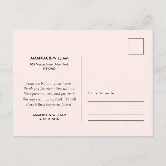 Elegante bloemenbruiloft Bedankt Briefkaart (Achterkant)