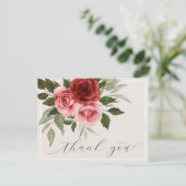 Elegante bloemenbruiloft Bedankt Briefkaart (Staand voorkant)