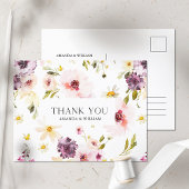 Elegante bloemenbruiloft Bedankt Briefkaart