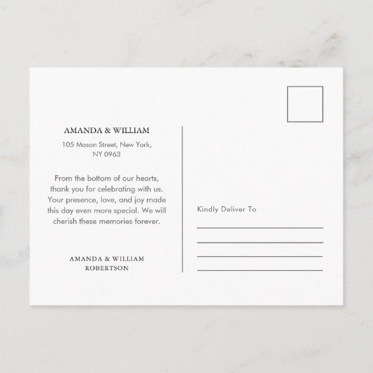 Elegante bloemenbruiloft Bedankt Briefkaart (Achterkant)