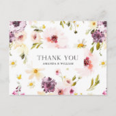 Elegante bloemenbruiloft Bedankt Briefkaart (Voorkant)