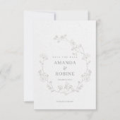 Elegante bloemenbruiloft Bewaar de datum Save The Date (Voorkant)