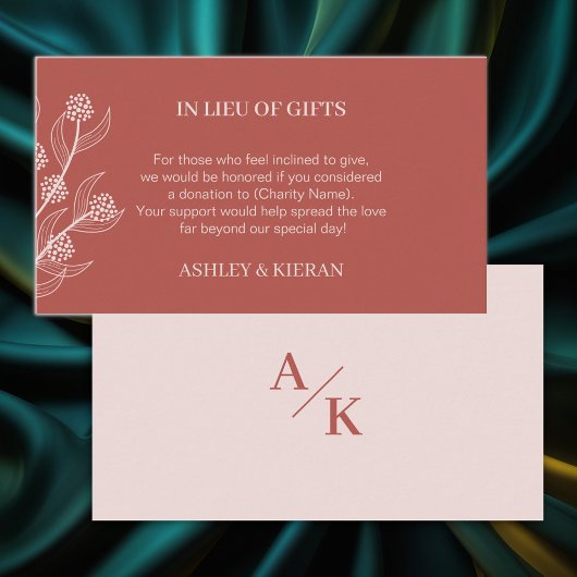 Elegante bloemenbruiloft Boho in plaats van gesche Informatiekaartje