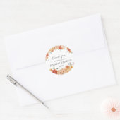 Elegante bloemenbruiloft dank u gunst ronde sticker (Envelop)