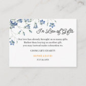 Elegante bloemenbruiloft in plaats van geschenken informatiekaartje (Voorkant)