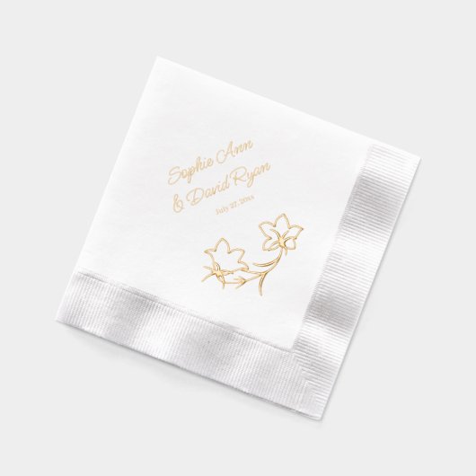 Elegante bloemenbruiloft receptie folie servetten (Links)