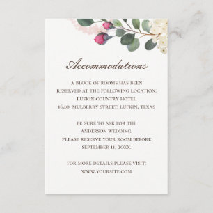 Elegante bloemenbruiloft   Roos Accommodatie + QR Informatiekaartje