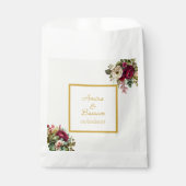 Elegante bloemenbruiloft Rozen Bedankzakje (Voorkant)