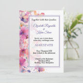 Elegante bloemenbruiloft uitnodiging (Staand voorkant)