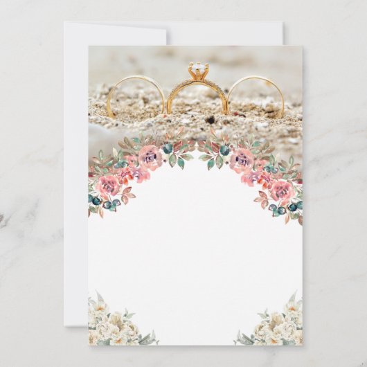 Elegante bloemenbruiloft uitnodiging (Achterkant)