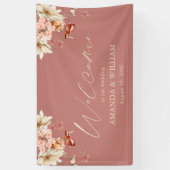 Elegante bloemenbruiloft welkom spandoek (Verticaal)