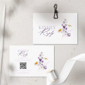 Elegante Bloemencode QR Code RSVP Kaart