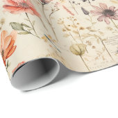 Elegante  bloemencollage cadeaupapier (Rol Hoek)