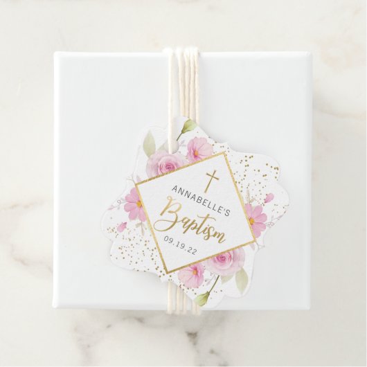 Elegante bloemendoop dank u bedankjes labels (In situ)