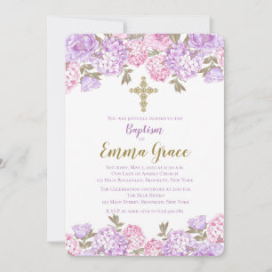 Elegante bloemendoop Uitnodiging tot doop
