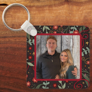 Elegante  bloemenfotonamen Inspirivity Sleutelhanger